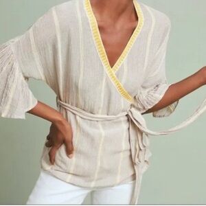 Anthro Maeve Visby Wrap Blouse size Small